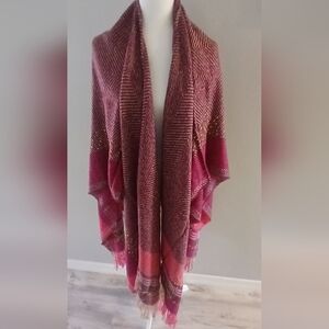 Catherines"s Elegant Shawl Wrap In Shades of Burgundy.  NWT